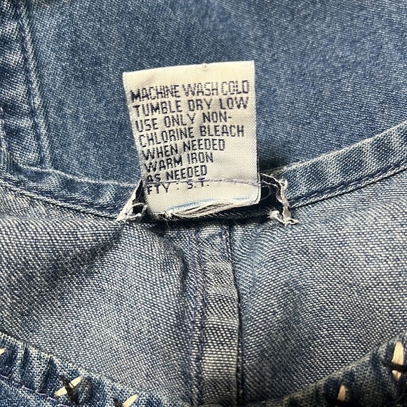 SARA STUDIO DENIM MAXI ANIMAL EMBROIDERED ARTSY JUMPER DRESS SIZE L - Picture 10 of 10